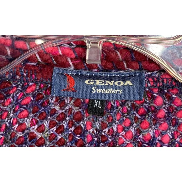 Genoa Sweaters Argentina Pink Wool Blend Full Zip Jacket XL Beautiful - Picture 4 of 7